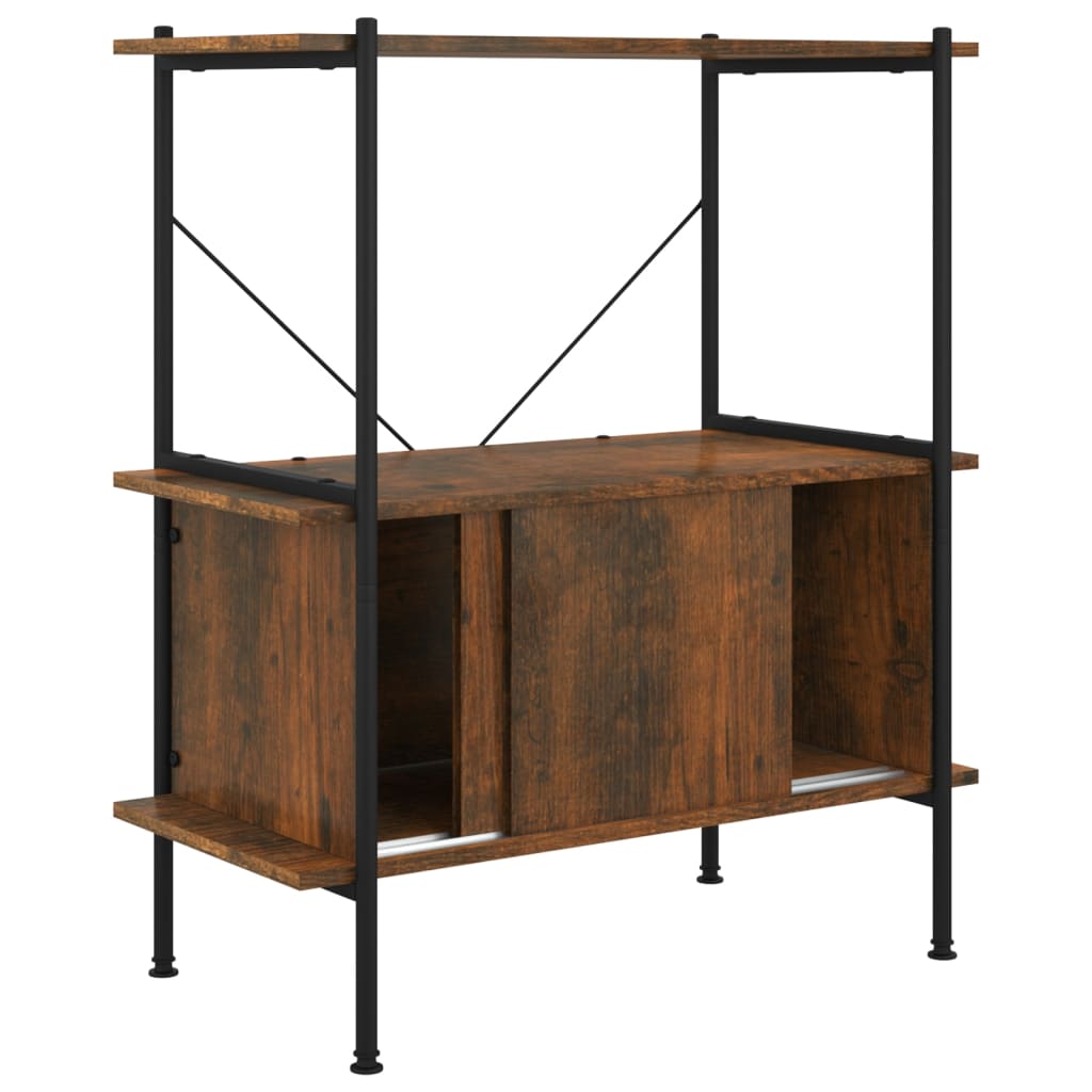 Regal mit 3 Böden und Schrank 80x40x92 cm Stahl Holzwerkstoff - Pazzar.ch