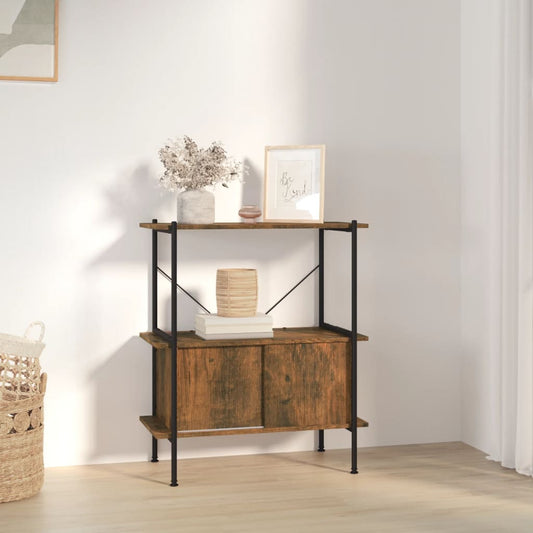 Regal mit 3 Böden und Schrank 80x40x92 cm Stahl Holzwerkstoff - Pazzar.ch