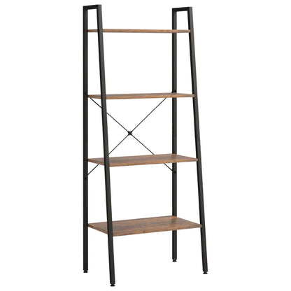Standregal 4 Böden Dunkelbraun und Schwarz 56x35x140 cm - Pazzar.ch