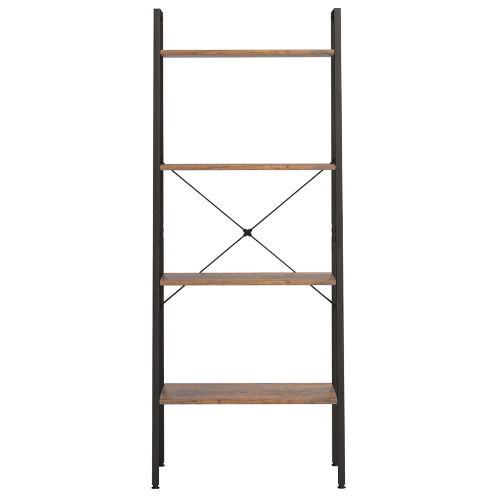 Standregal 4 Böden Dunkelbraun und Schwarz 56x35x140 cm - Pazzar.ch