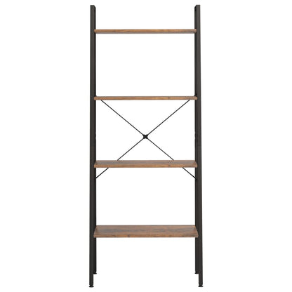 Standregal 4 Böden Dunkelbraun und Schwarz 56x35x140 cm - Pazzar.ch