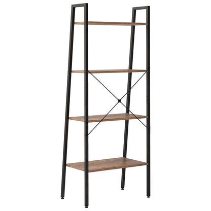 Standregal 4 Böden Dunkelbraun und Schwarz 56x35x140 cm - Pazzar.ch