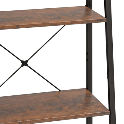Standregal 4 Böden Dunkelbraun und Schwarz 56x35x140 cm - Pazzar.ch
