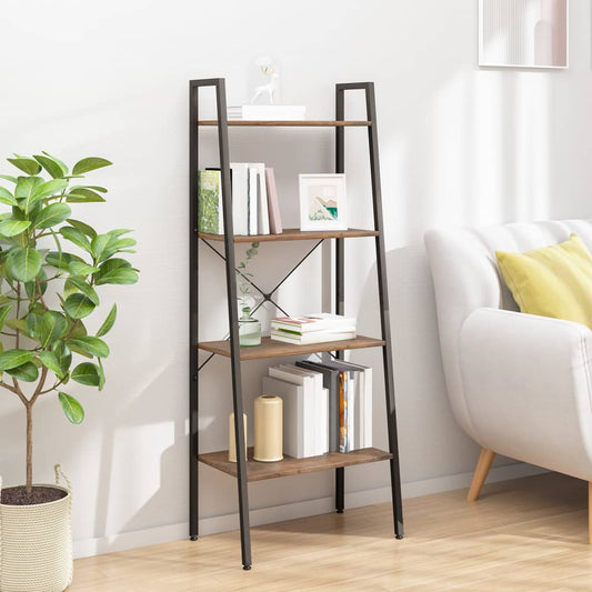 Standregal 4 Böden Dunkelbraun und Schwarz 56x35x140 cm - Pazzar.ch