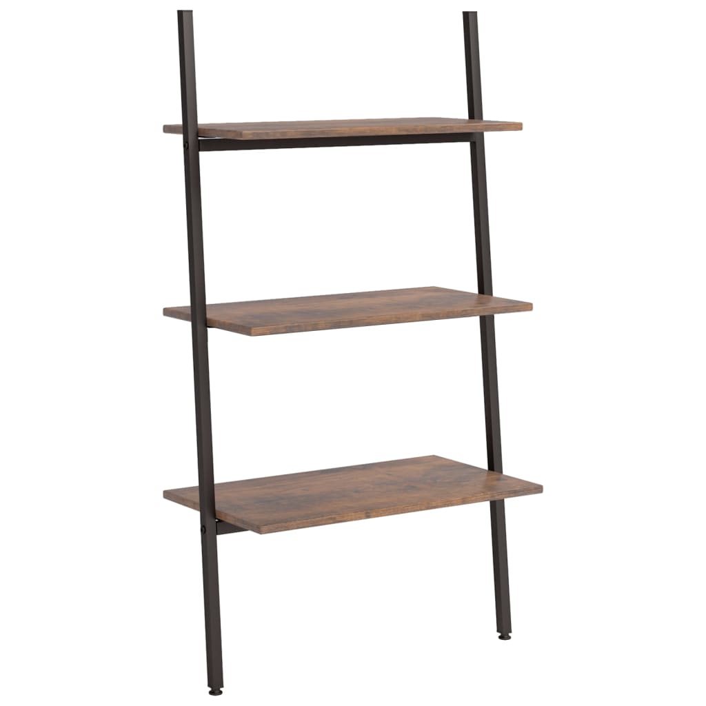 Leiterregal mit 3 Böden Dunkelbraun und Schwarz 64x34x116 cm - Pazzar.ch