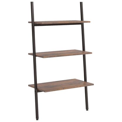 Leiterregal mit 3 Böden Dunkelbraun und Schwarz 64x34x116 cm - Pazzar.ch