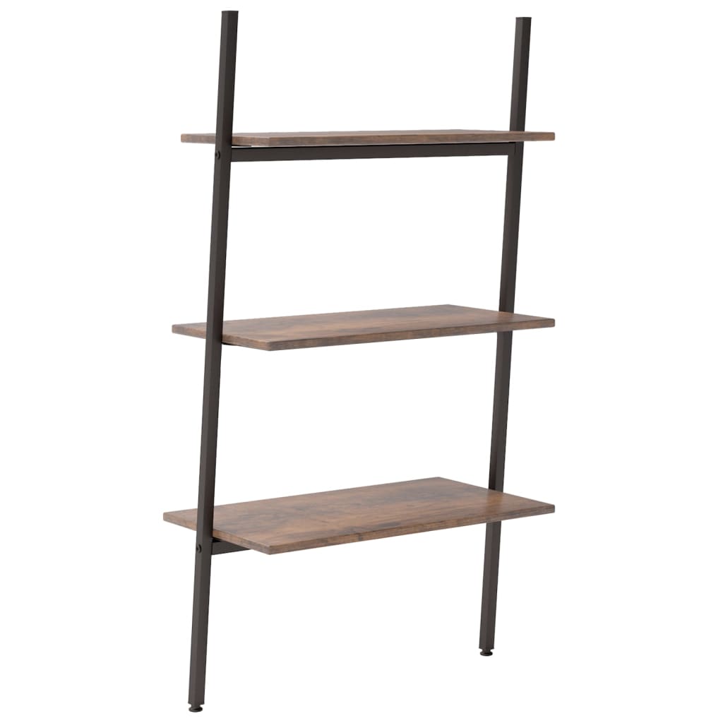 Leiterregal mit 3 Böden Dunkelbraun und Schwarz 64x34x116 cm - Pazzar.ch