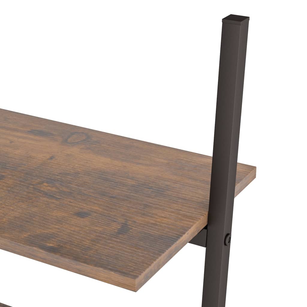 Leiterregal mit 3 Böden Dunkelbraun und Schwarz 64x34x116 cm - Pazzar.ch