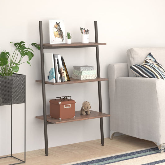 Leiterregal mit 3 Böden Dunkelbraun und Schwarz 64x34x116 cm - Pazzar.ch