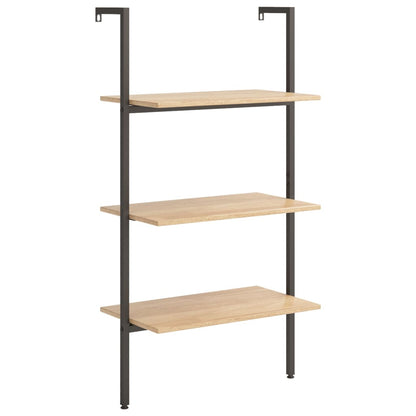 Anlehnregal mit 3 Ablagen Hellbraun und Schwarz 64x35x120,5 cm - Pazzar.ch