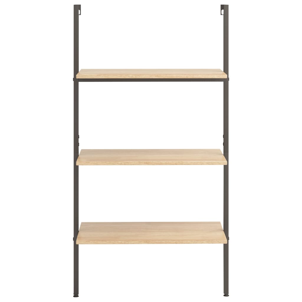 Anlehnregal mit 3 Ablagen Hellbraun und Schwarz 64x35x120,5 cm - Pazzar.ch