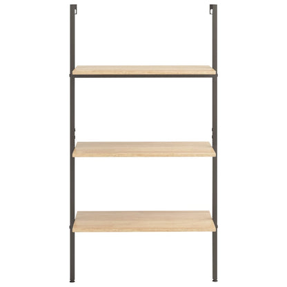 Anlehnregal mit 3 Ablagen Hellbraun und Schwarz 64x35x120,5 cm - Pazzar.ch