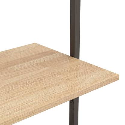Anlehnregal mit 3 Ablagen Hellbraun und Schwarz 64x35x120,5 cm - Pazzar.ch