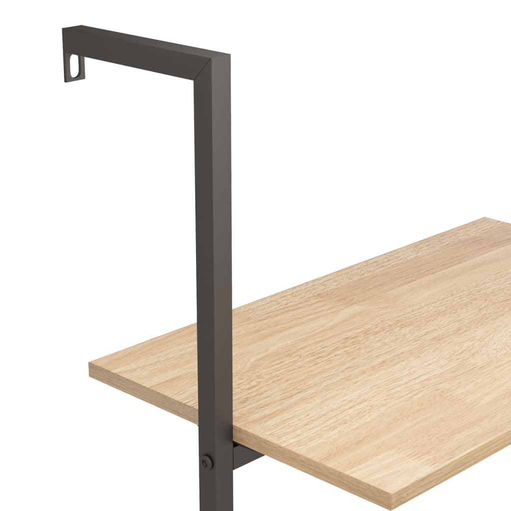 Anlehnregal mit 3 Ablagen Hellbraun und Schwarz 64x35x120,5 cm - Pazzar.ch
