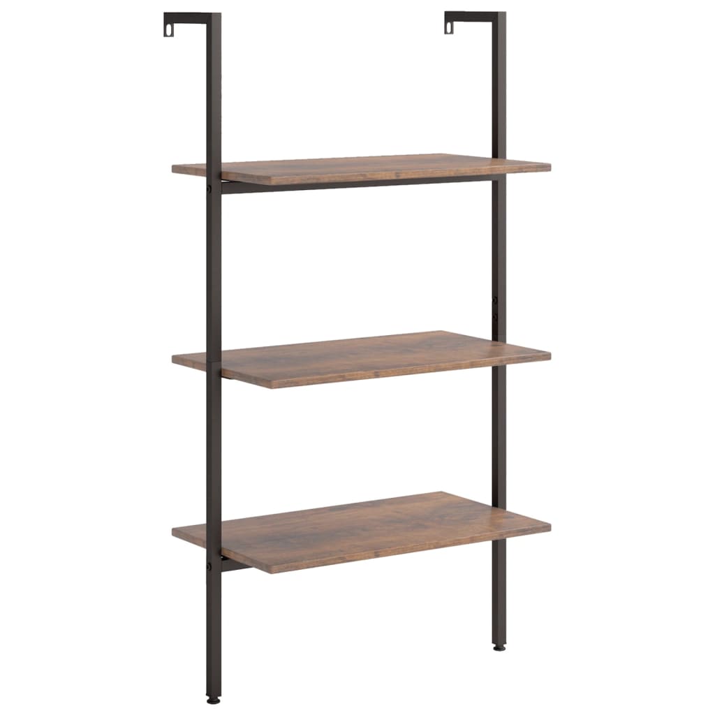 Leiterregal mit 3 Böden Dunkelbraun und Schwarz 64x35x120,5cm - Pazzar.ch