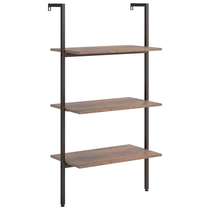 Leiterregal mit 3 Böden Dunkelbraun und Schwarz 64x35x120,5cm - Pazzar.ch