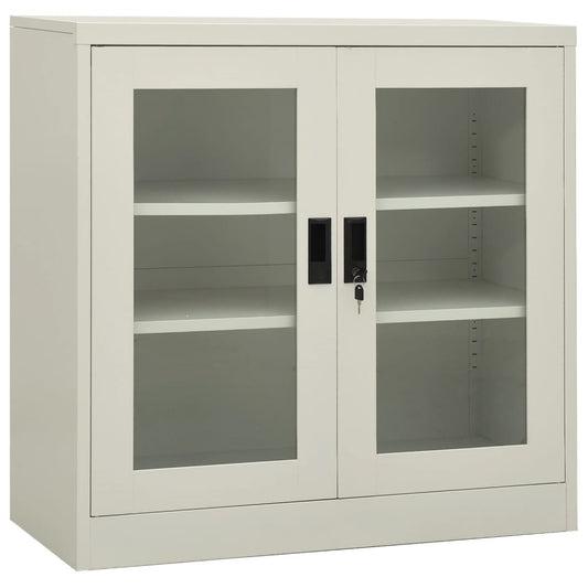 Büroschrank Hellgrau 90x40x90 cm Stahl - Pazzar.ch