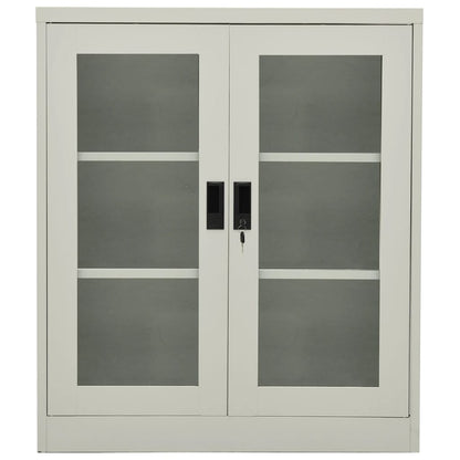 Büroschrank Hellgrau 90x40x105 cm Stahl - Pazzar.ch