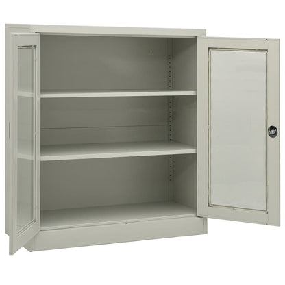 Büroschrank Hellgrau 90x40x105 cm Stahl - Pazzar.ch