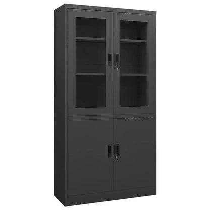 Büroschrank Anthrazit 90x40x180 cm Stahl - Pazzar.ch