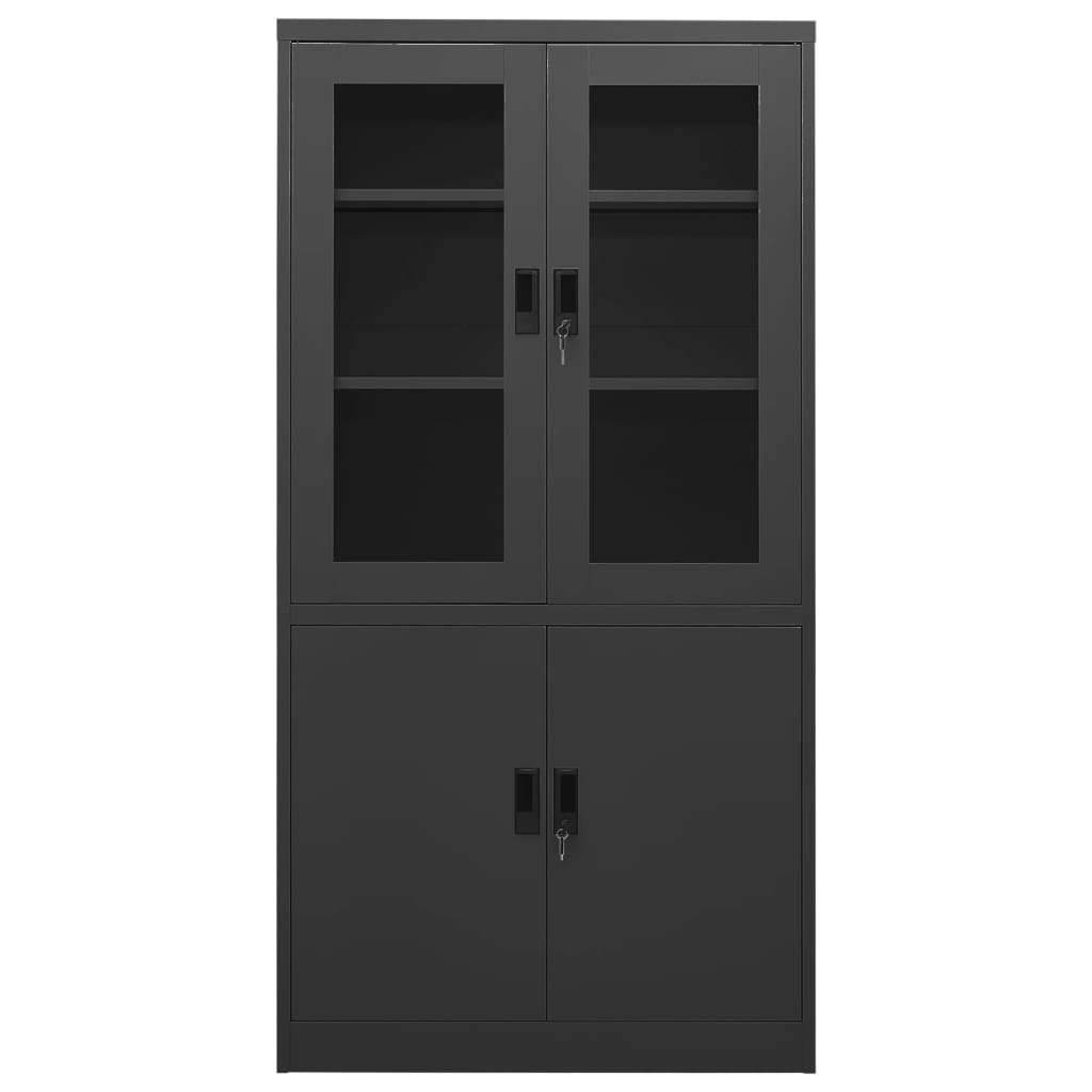 Büroschrank Anthrazit 90x40x180 cm Stahl - Pazzar.ch