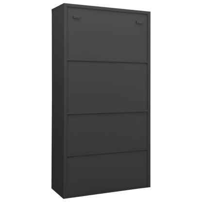 Büroschrank Anthrazit 90x40x180 cm Stahl - Pazzar.ch
