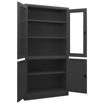 Büroschrank Anthrazit 90x40x180 cm Stahl - Pazzar.ch