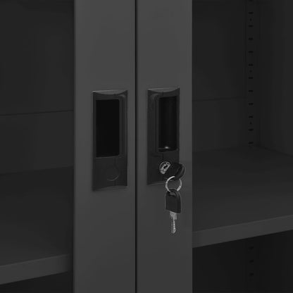 Büroschrank Anthrazit 90x40x180 cm Stahl - Pazzar.ch