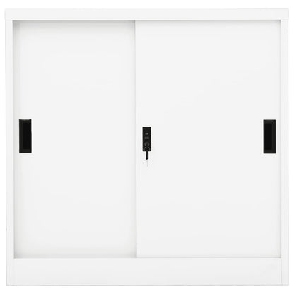 Büroschrank mit Schiebetür Weiß 90x40x90 cm Stahl - Pazzar.ch