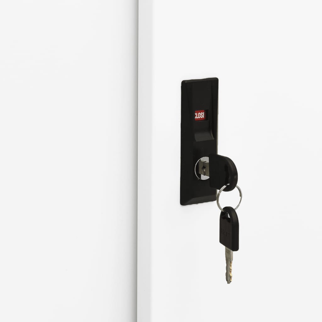 Büroschrank mit Schiebetür Weiß 90x40x90 cm Stahl