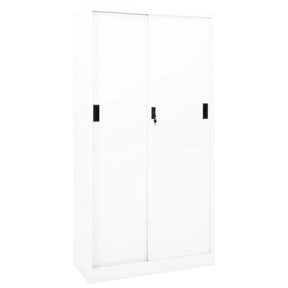 Büroschrank mit Schiebetür Weiß 90x40x180 cm Stahl - Pazzar.ch