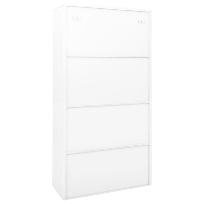 Büroschrank mit Schiebetür Weiß 90x40x180 cm Stahl - Pazzar.ch
