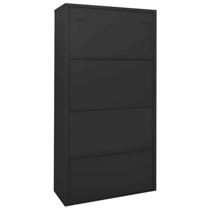 Büroschrank mit Schiebetür Anthrazit 90x40x180 cm Stahl - Pazzar.ch