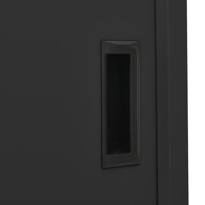 Büroschrank mit Schiebetür Anthrazit 90x40x180 cm Stahl - Pazzar.ch