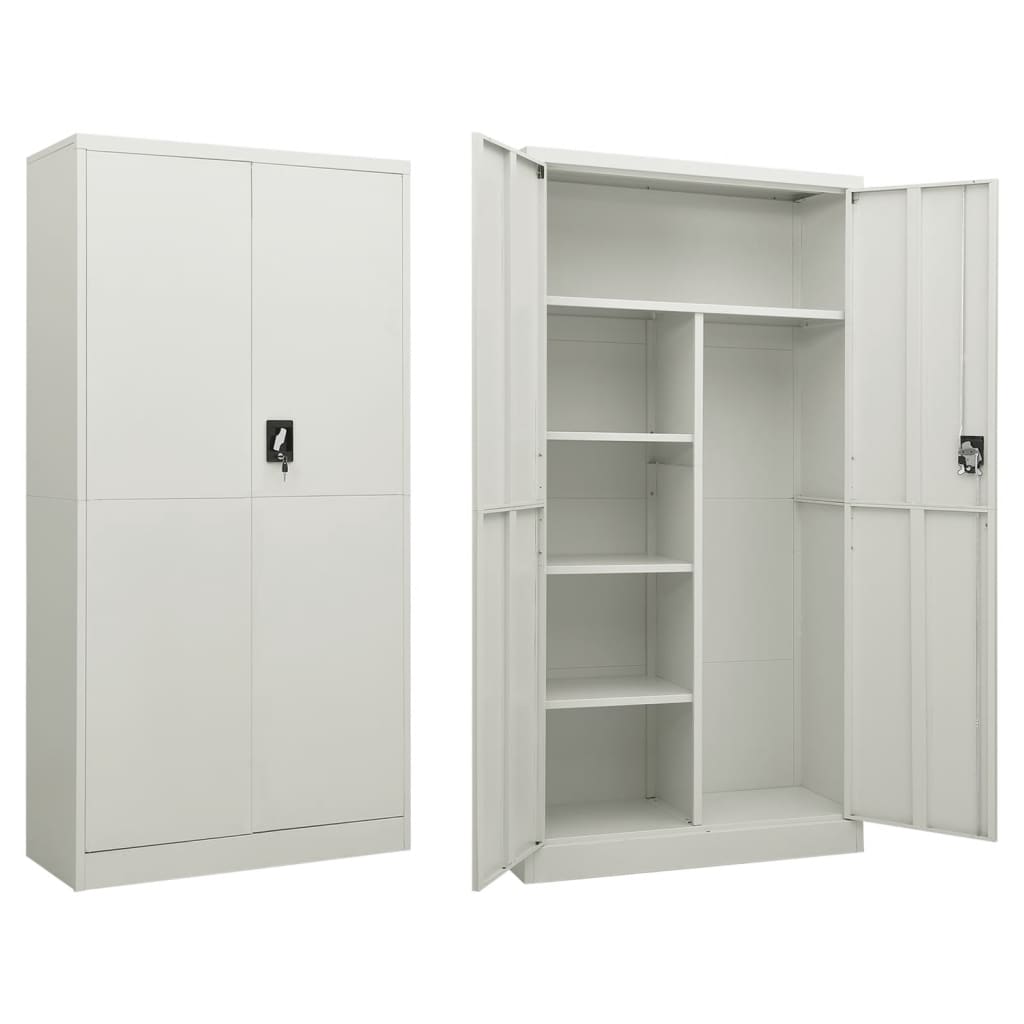 Schließfachschrank Hellgrau 90x40x180 cm Stahl - Pazzar.ch