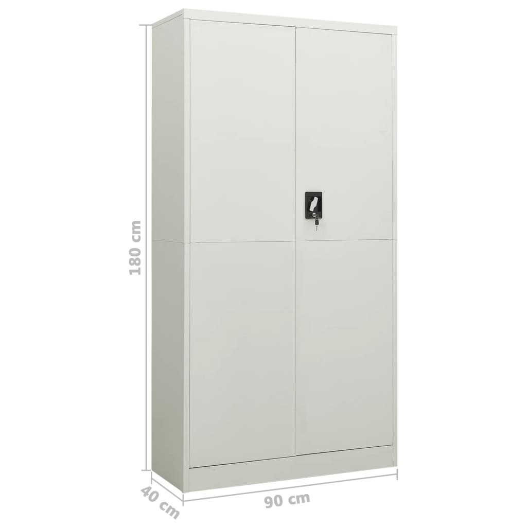 Schließfachschrank Hellgrau 90x40x180 cm Stahl