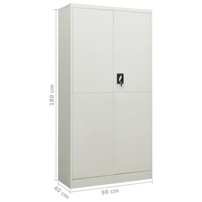 Schließfachschrank Hellgrau 90x40x180 cm Stahl - Pazzar.ch