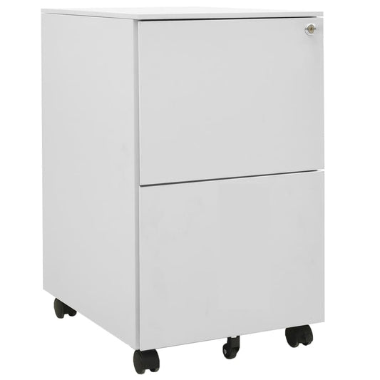 Aktenschrank mit Rollen Hellgrau 39x45x67 cm Stahl - Pazzar.ch