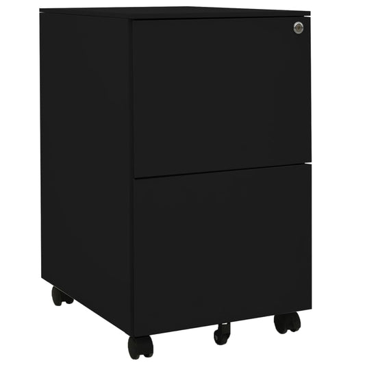Aktenschrank mit Rollen Schwarz 39x45x67 cm Stahl - Pazzar.ch