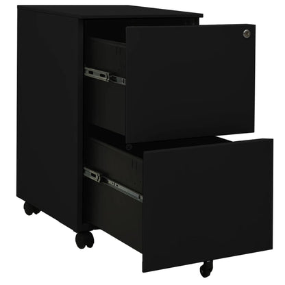 Aktenschrank mit Rollen Schwarz 39x45x67 cm Stahl - Pazzar.ch