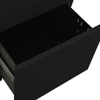 Aktenschrank mit Rollen Schwarz 39x45x67 cm Stahl - Pazzar.ch