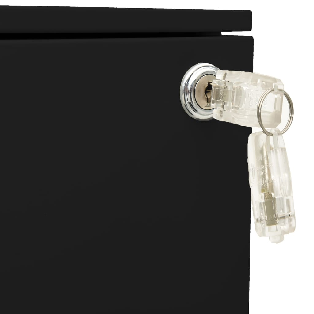 Aktenschrank mit Rollen Schwarz 39x45x67 cm Stahl - Pazzar.ch