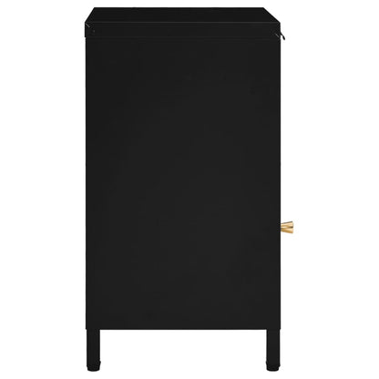 Nachttisch Schwarz 40x30x54,5 cm Stahl und Glas - Pazzar.ch