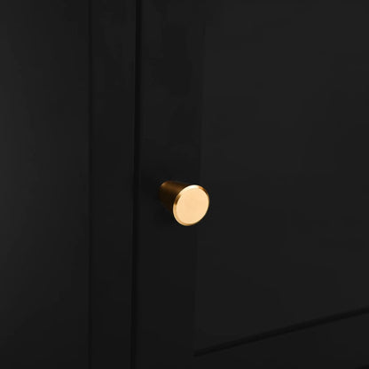Nachttisch Schwarz 40x30x54,5 cm Stahl und Glas - Pazzar.ch