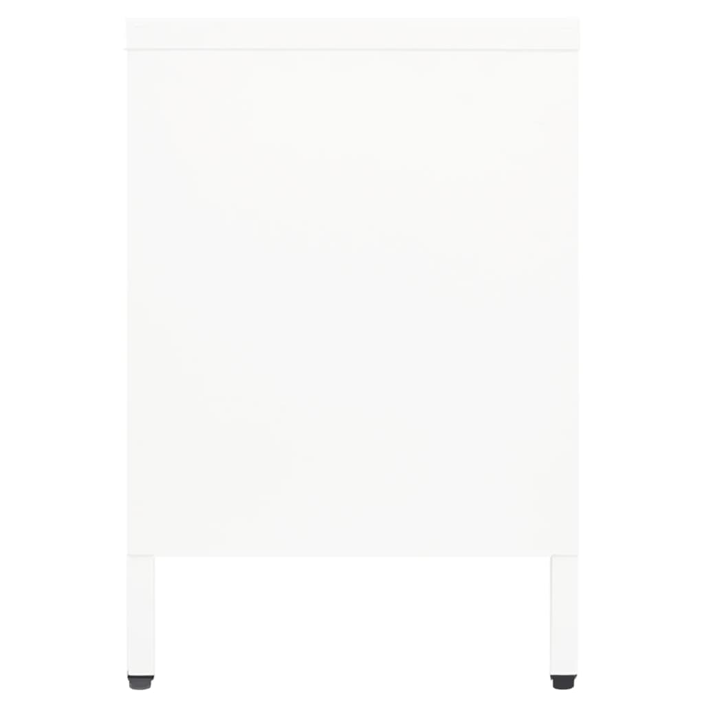 TV-Schrank Weiß 105x35x52 cm Stahl und Glas - Pazzar.ch