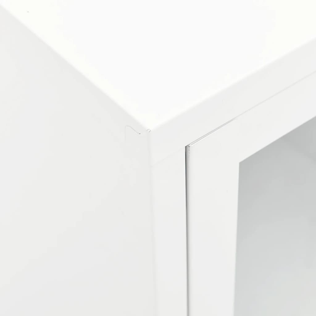 TV-Schrank Weiß 105x35x52 cm Stahl und Glas - Pazzar.ch