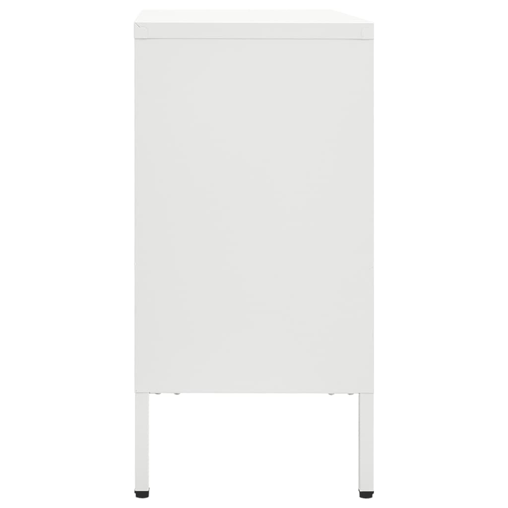 Sideboard Weiß 75x35x70 cm Stahl und Hartglas - Pazzar.ch