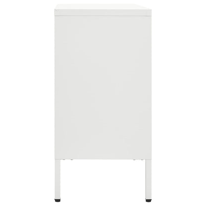 Sideboard Weiß 75x35x70 cm Stahl und Hartglas - Pazzar.ch