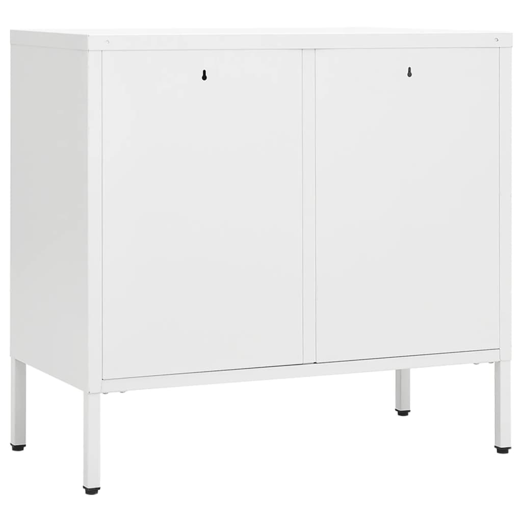 Sideboard Weiß 75x35x70 cm Stahl und Hartglas - Pazzar.ch