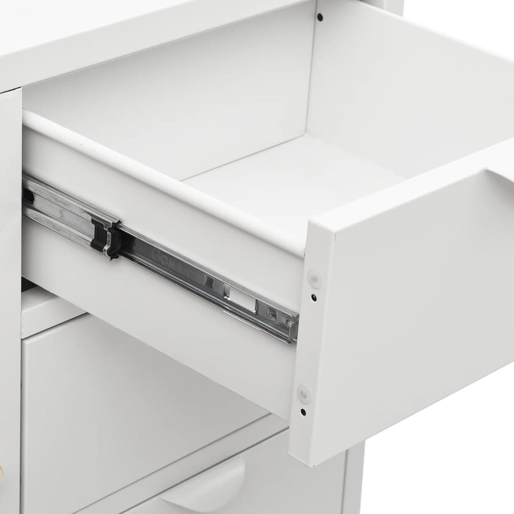 Sideboard Weiß 75x35x70 cm Stahl und Hartglas - Pazzar.ch
